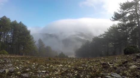 rotating timelapse, shot of clouds and mountains