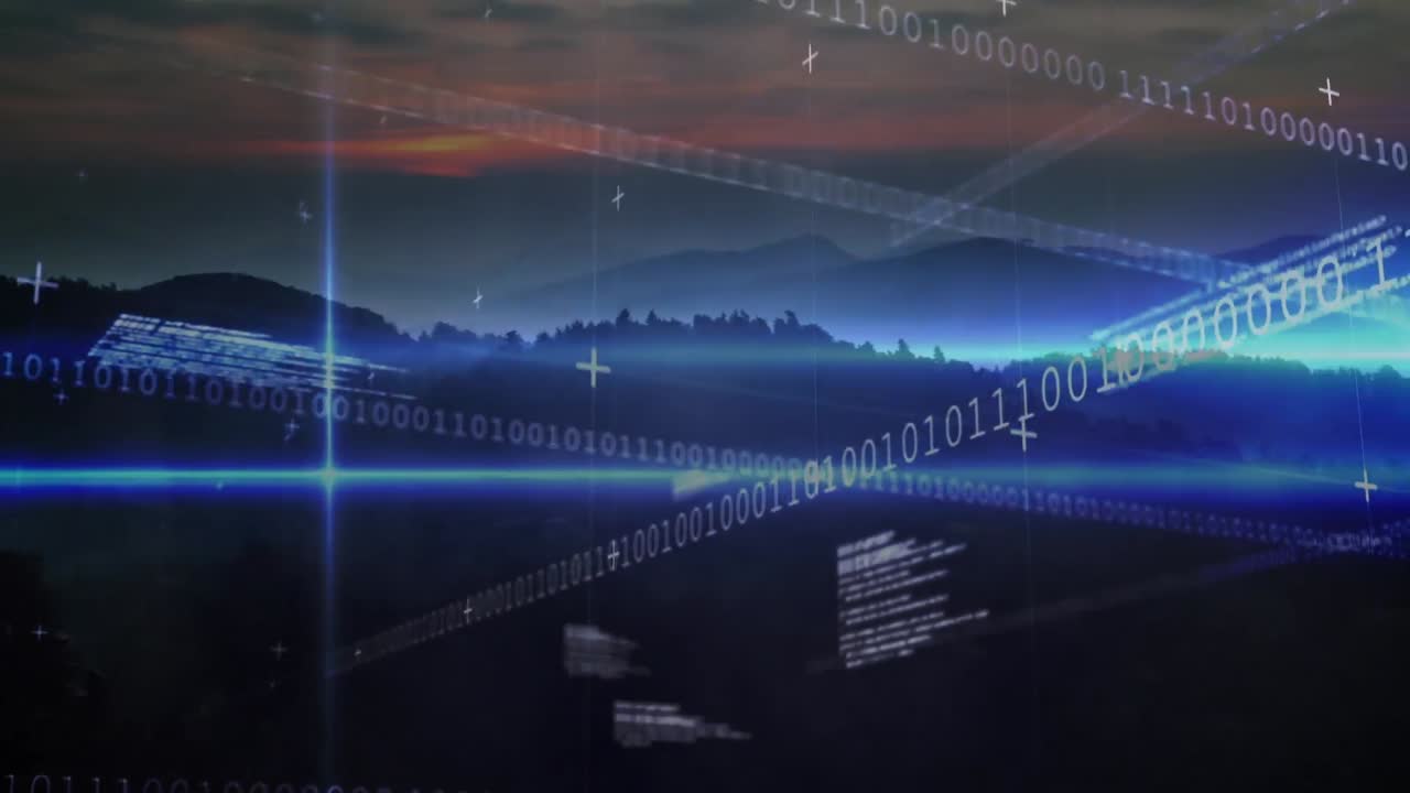 풍경에 대한 데이터 처리의 애니메이션