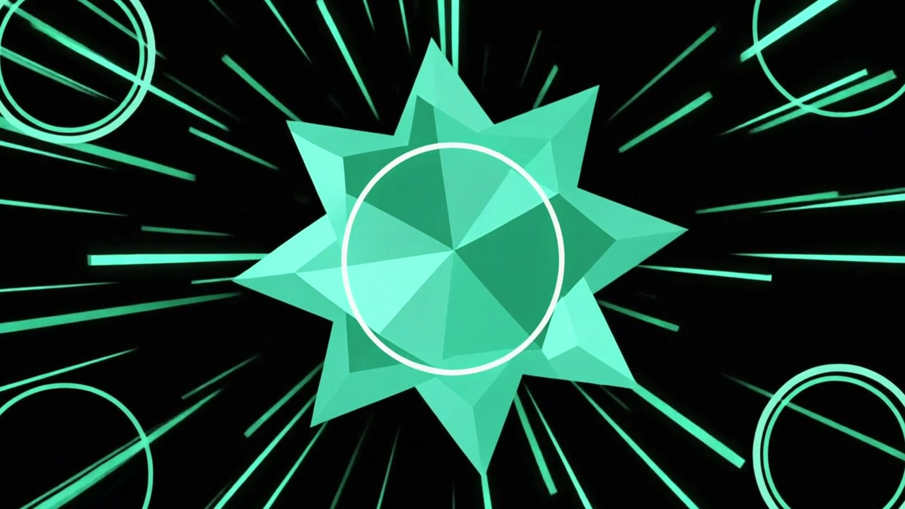 Abstract Geometric Star Animation with Speed Lines