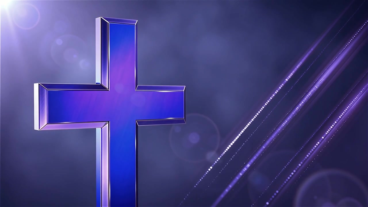 Cruz Cristiana con Luz Celestial, Fondo para Adoración.