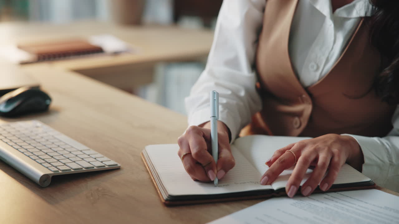 Woman working on computer at her office
