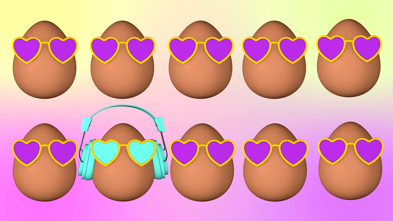 animación en 3d de huevos de fantasía en bucle