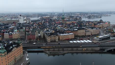 drone view in stockholm, sweden