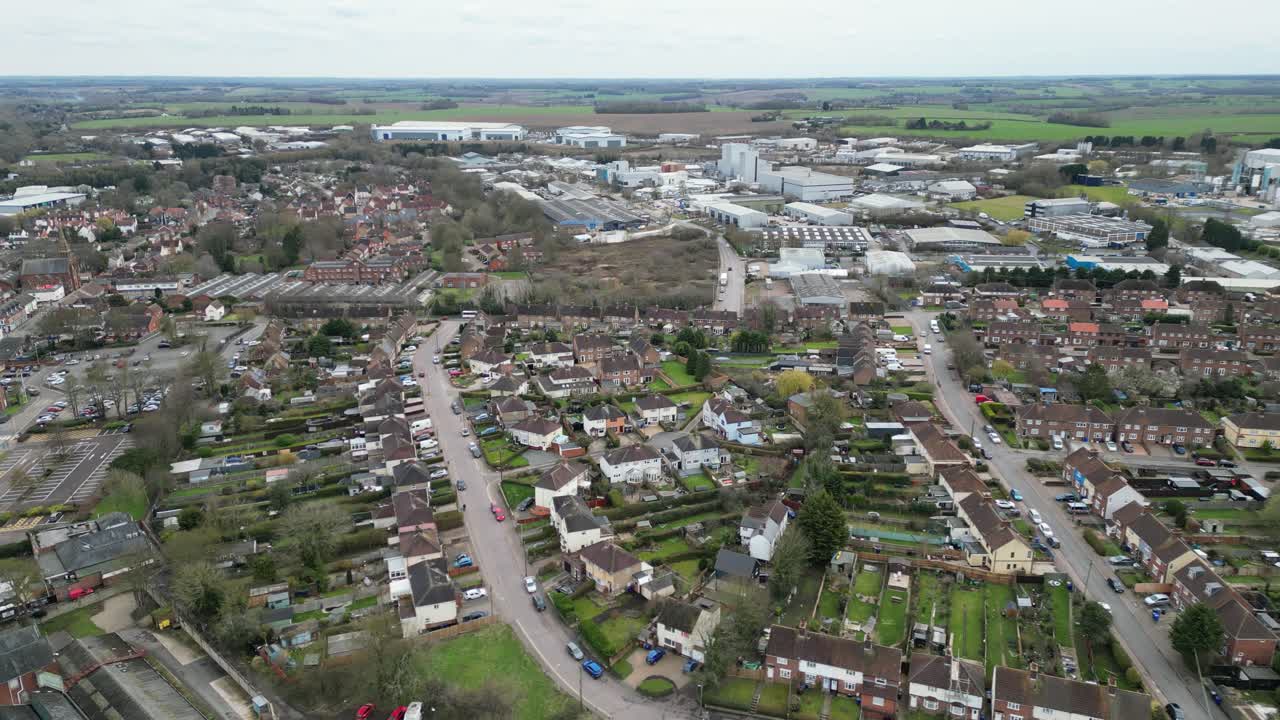polígono industrial haverhill suffolk uk drone, aéreo, imágenes de 4k