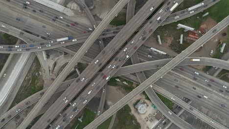 este video trata sobre una vista panorámica del tráfico en hora pico en la autopista principal de houston