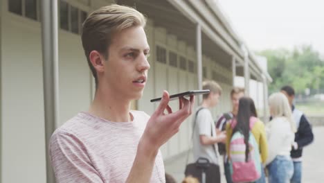 student talking on the phone in high school