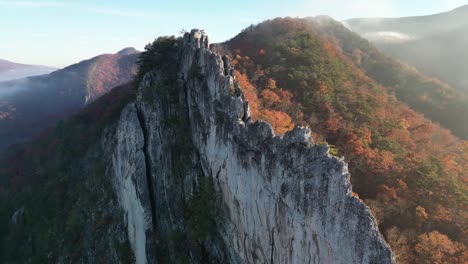 seneca rocks morning drone pan