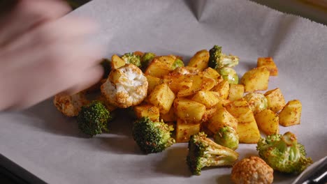 Vegetables-in-Marinade-on-Baking-Sheet,-Ready-For-The-Oven