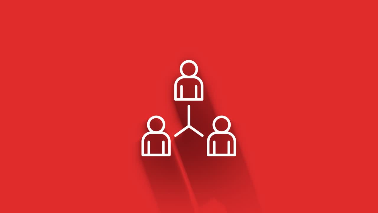 diseño de icono de sombra larga aislado en fondo rojo. contorno de icono web. gráficos en movimiento.