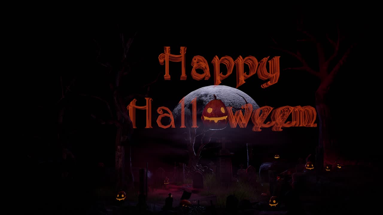 행복한 할로윈 밤 배경 애니메이션