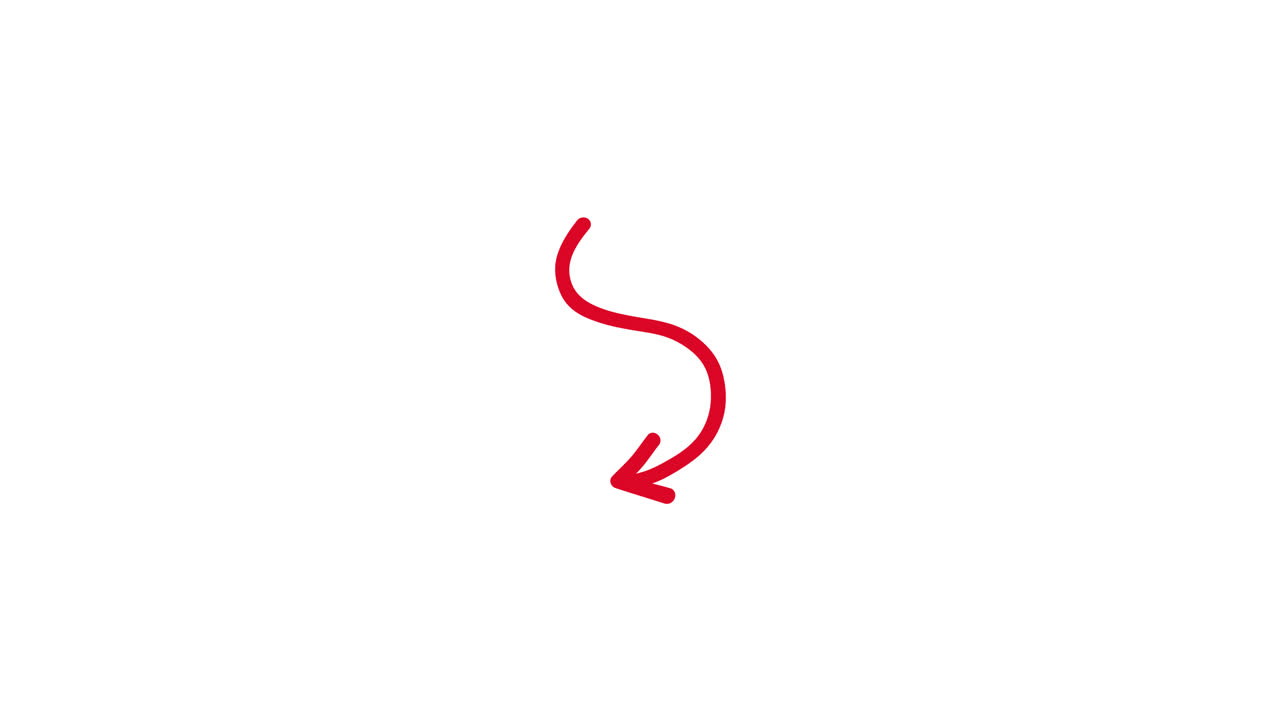Hand-Drawn Red Arrow Animation on White Background