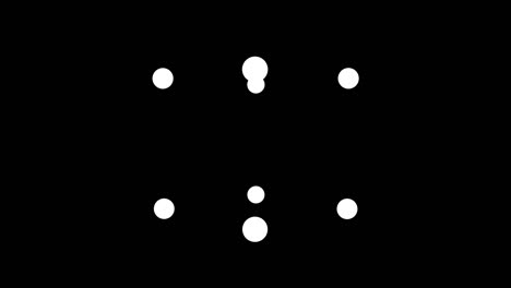 simple outline of a cube of four points is rotates on black background