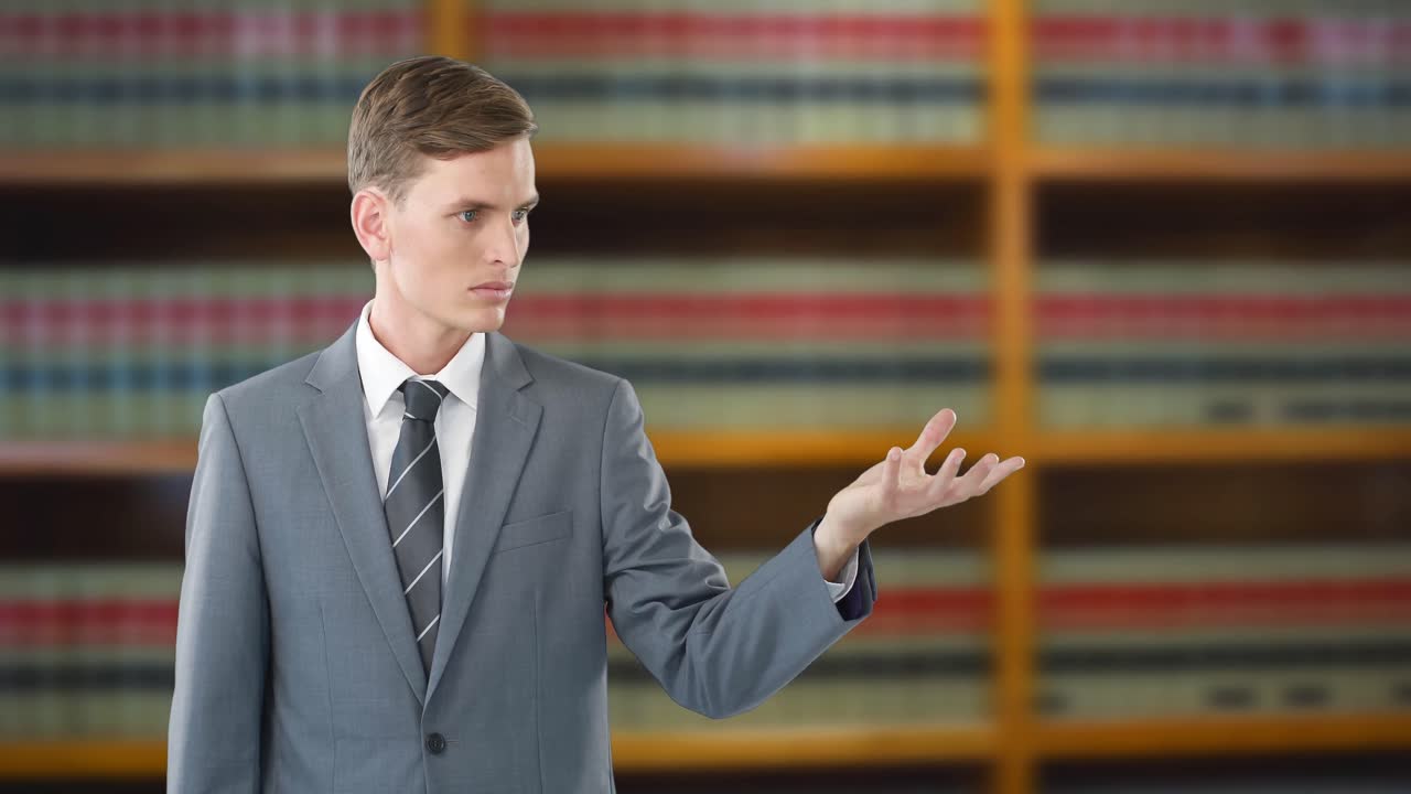 hombre de negocios sosteniendo algo en su mano 4k