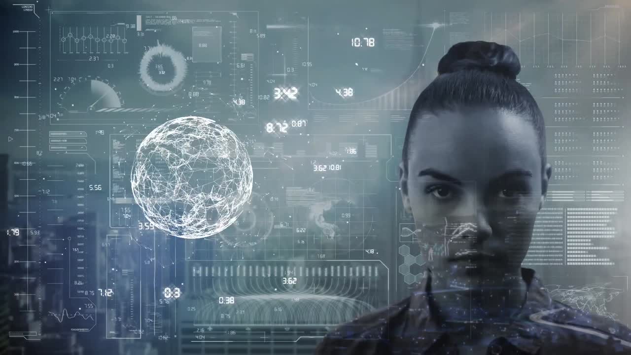 girando el globo con datos y red de conexión