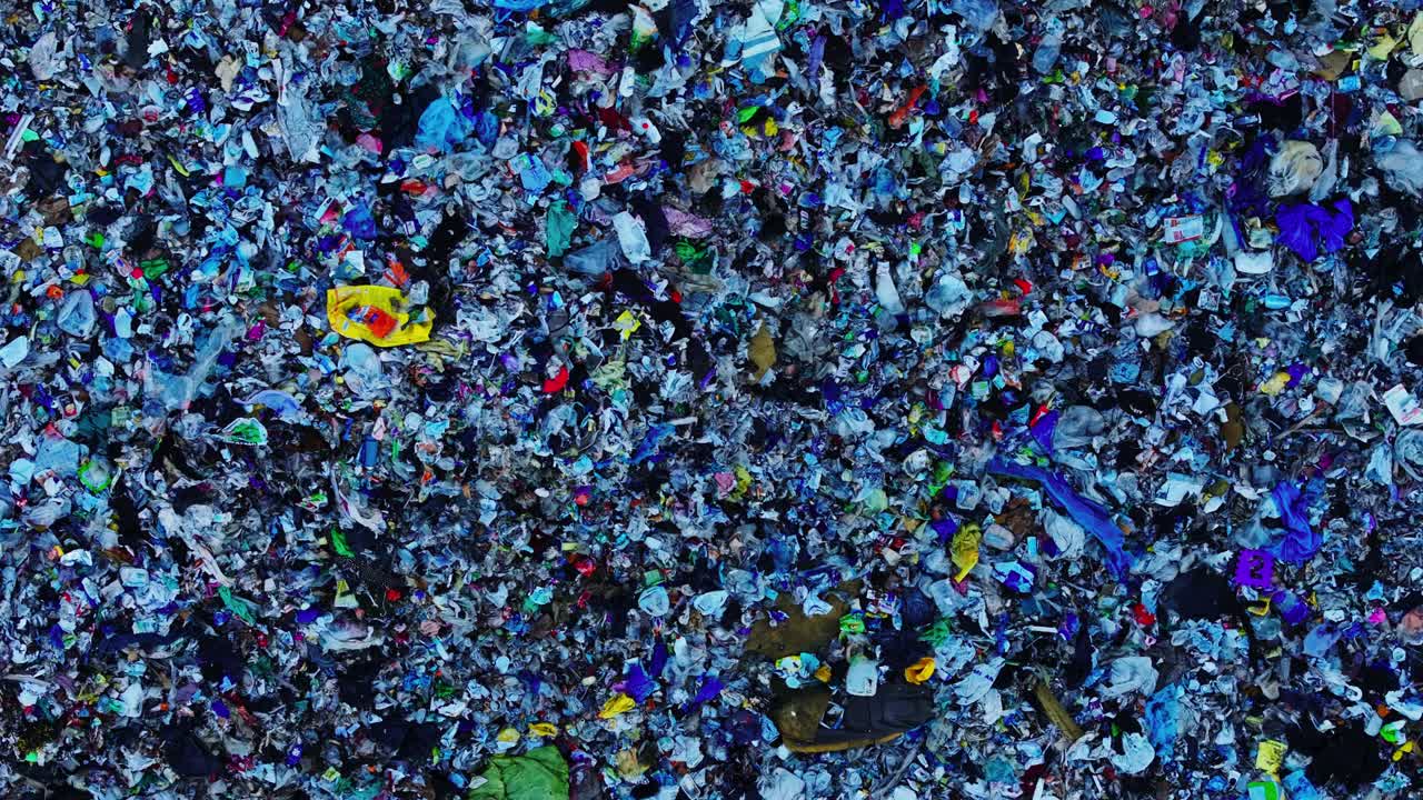 Overhead View Of Trash Heap Showing Global Ecological Crisis And Waste Problem