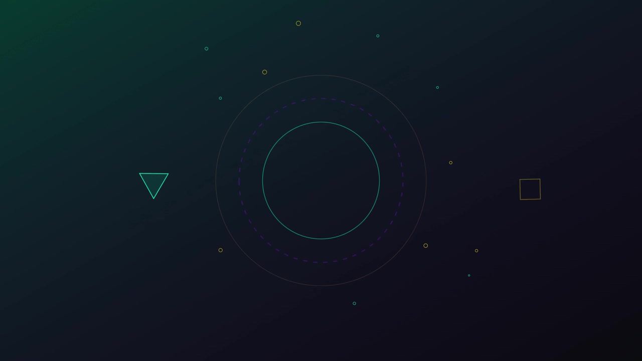 Abstract Motion Graphics with Rotating Geometric Shapes and Circles