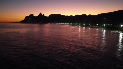 pink sky at the ipanema`s sunset