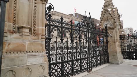 the gates in front of parliament hill in ottawa canada