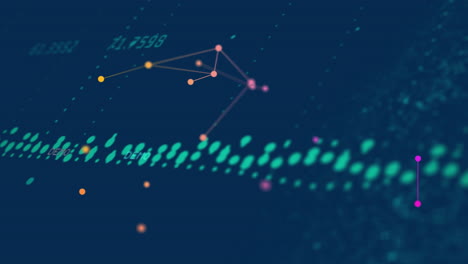 animation of data processing over network of connections