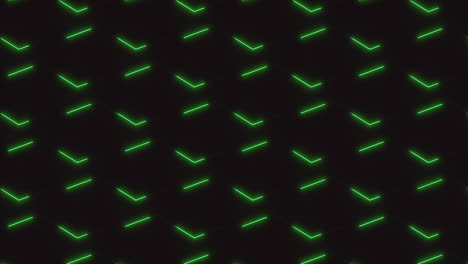 zigzagging green lines create dynamic pattern on black background