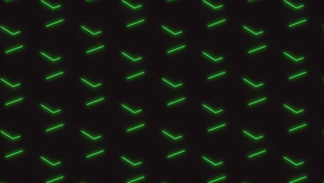 zigzagging green lines create dynamic pattern on black background