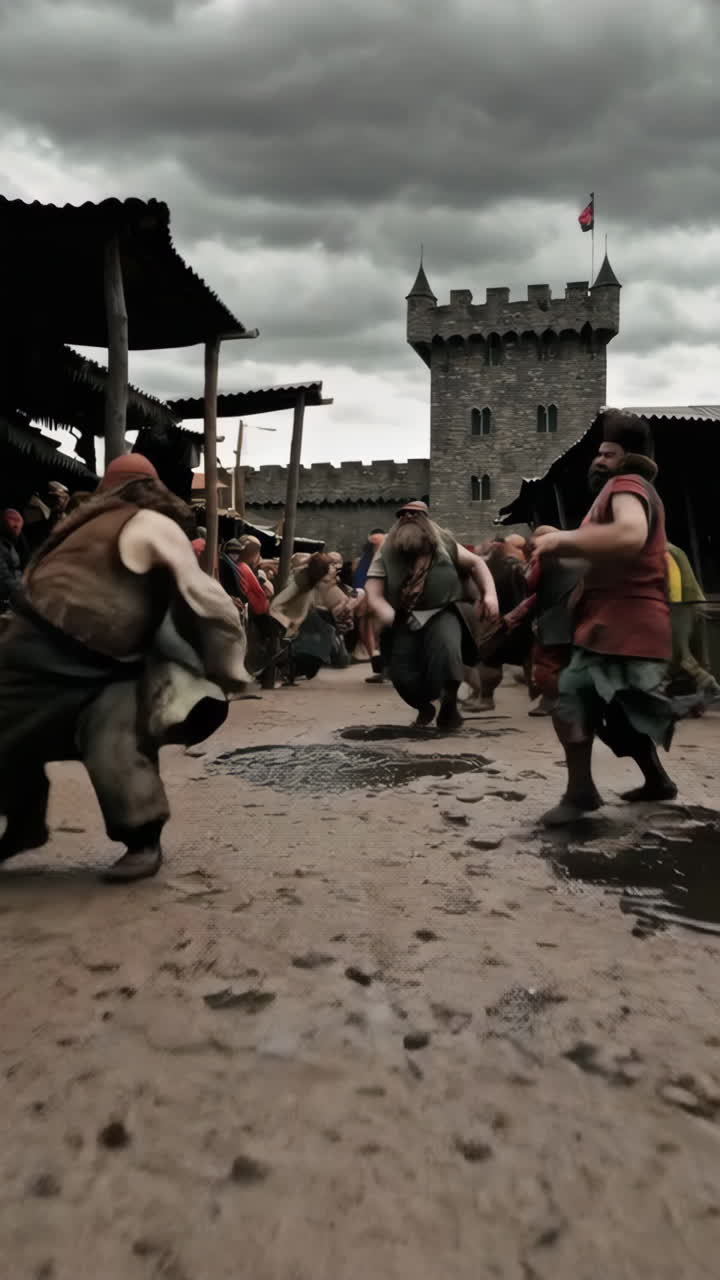 Medieval Viking Marketplace Scene