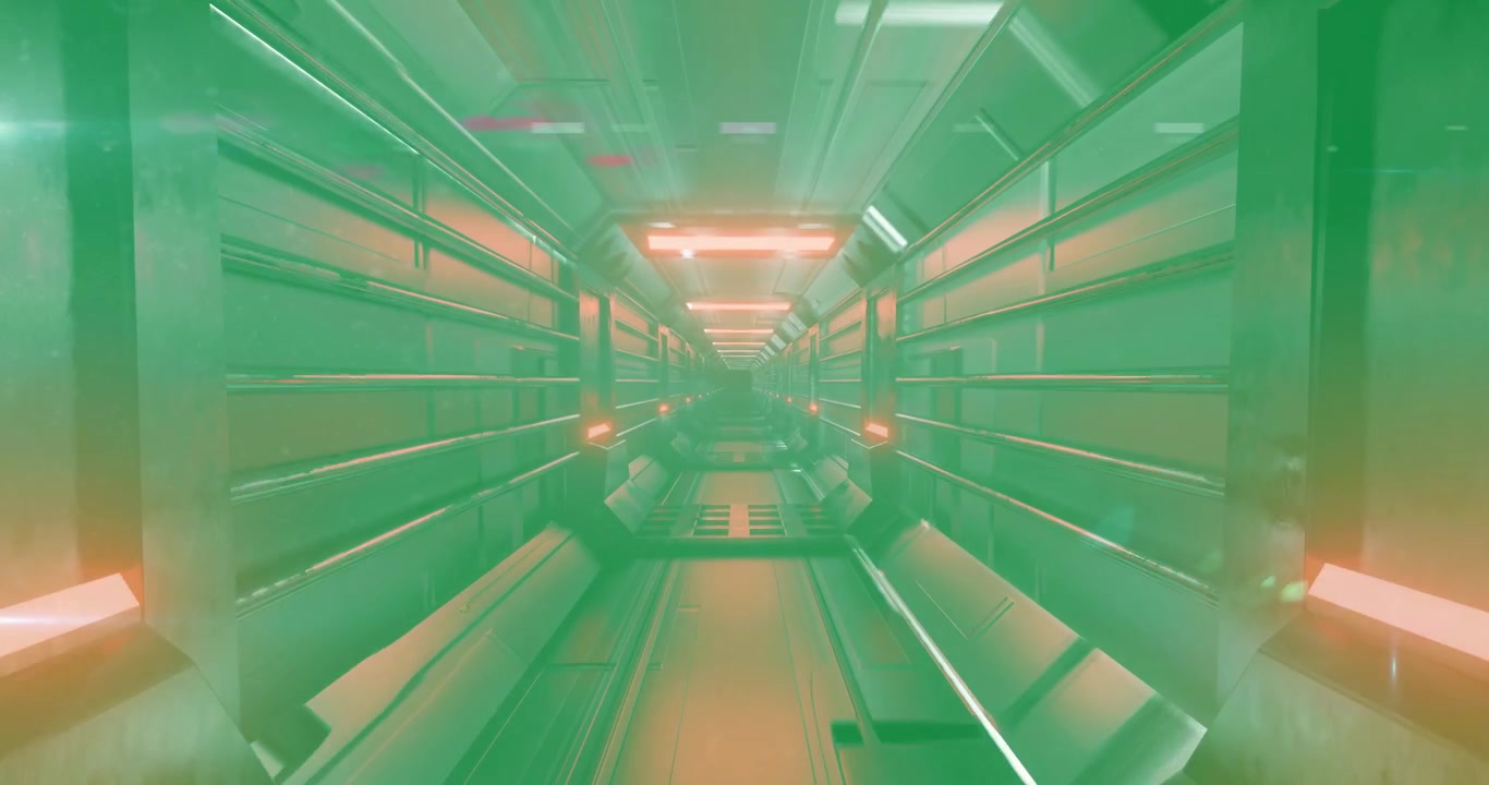 Animazione di tunnel luminoso arancione e grigio