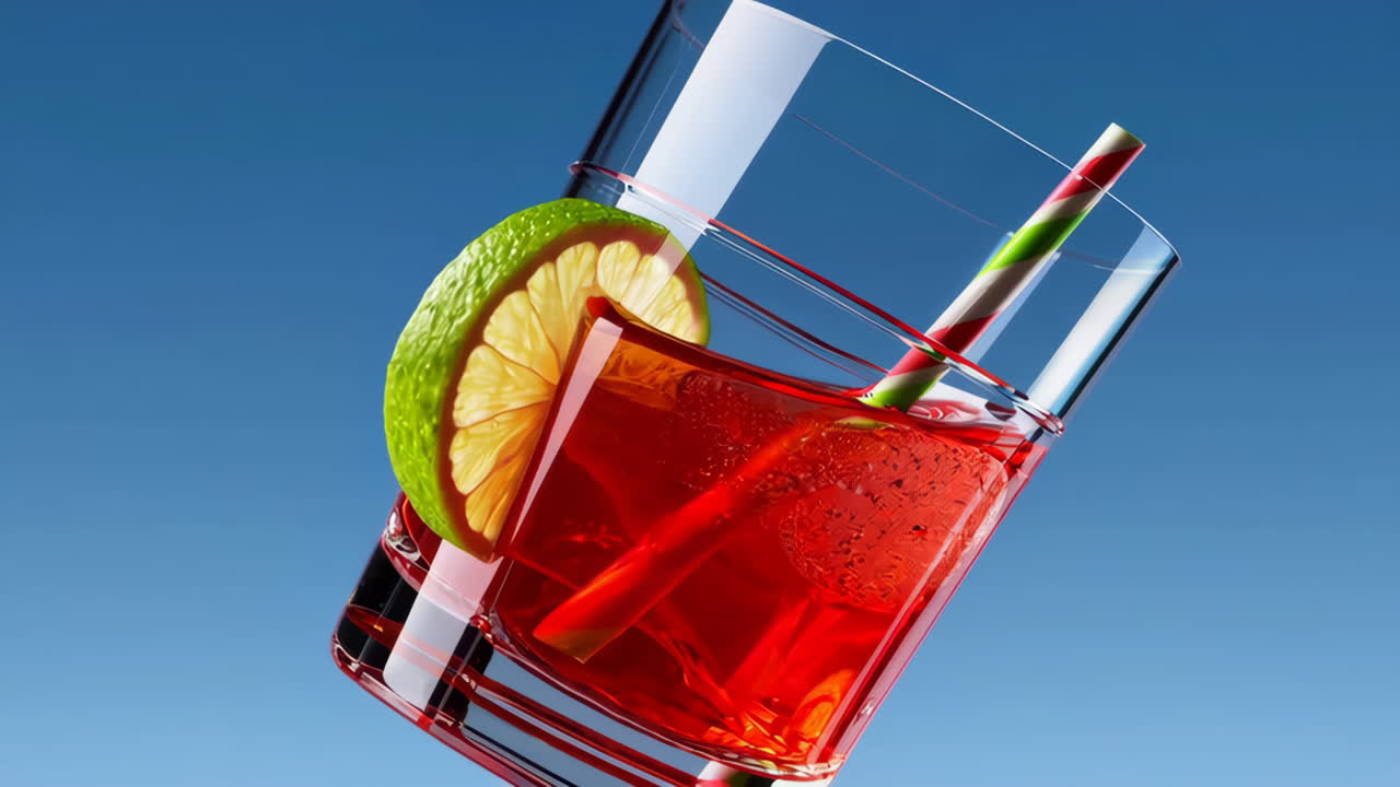 라임과 얼음으로 된 빨간 테일