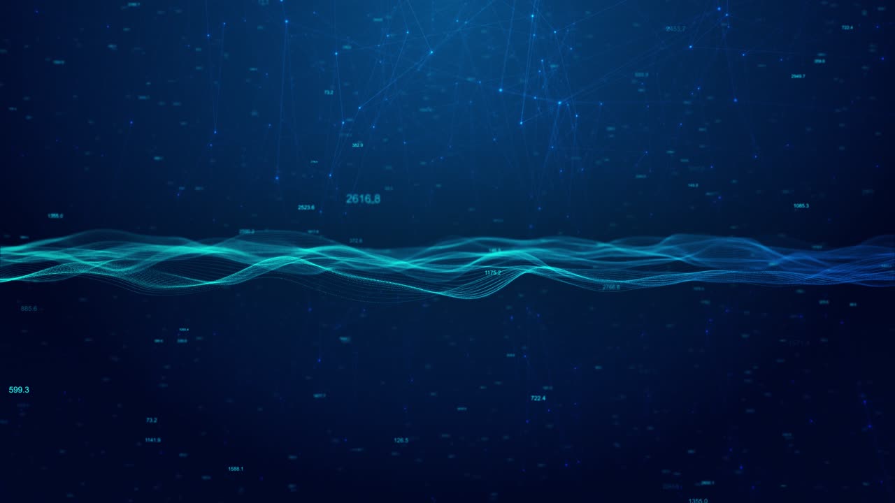 Ai cyber big data flow particles bokeh hi tech digital neural network concept of futuristic