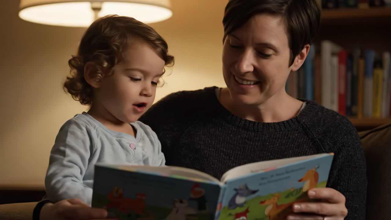 Parent and Child Enjoying Story Time