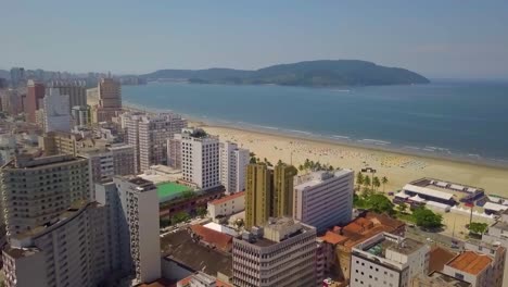 aerial view of santos beach in são paulo - brazil