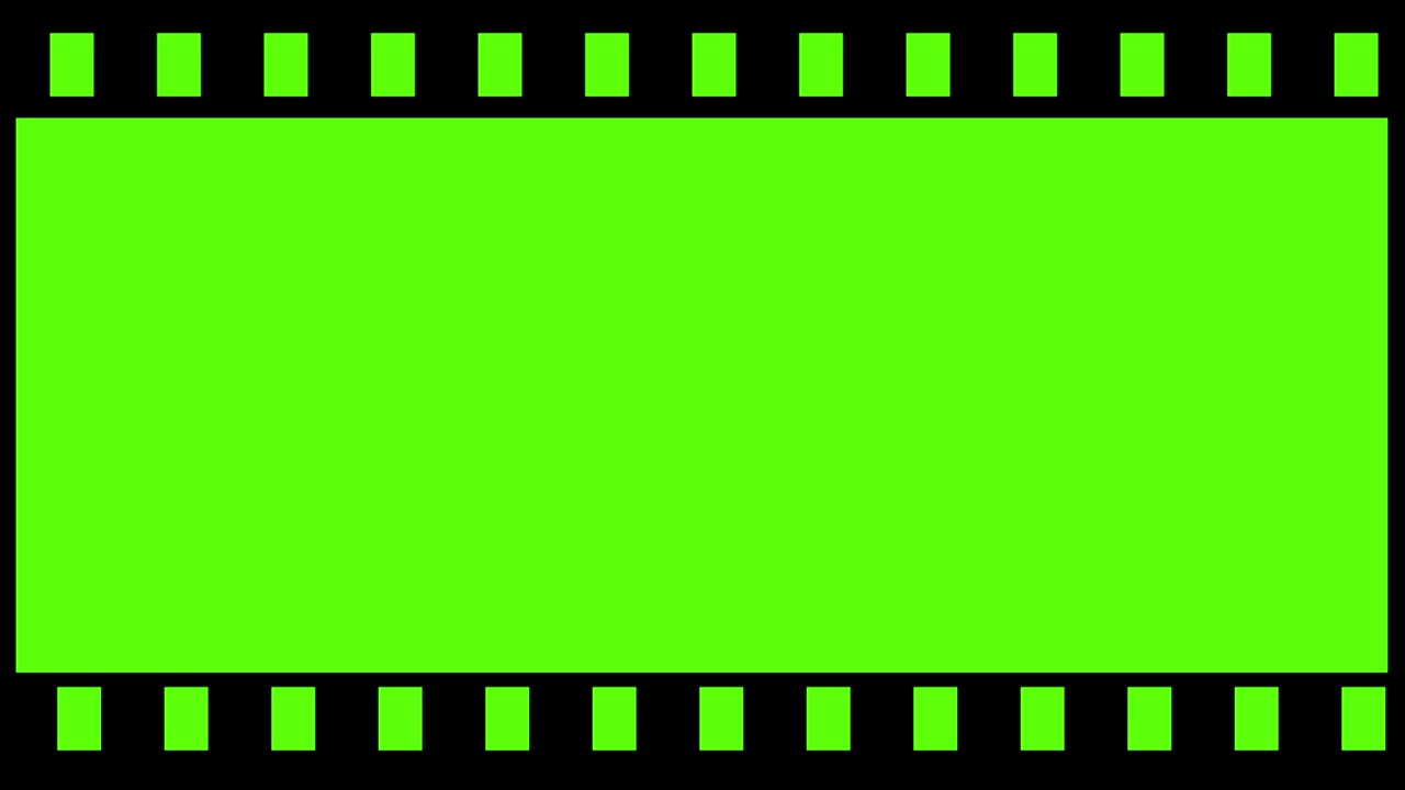 Cornice di pellicola con sfondo green screen