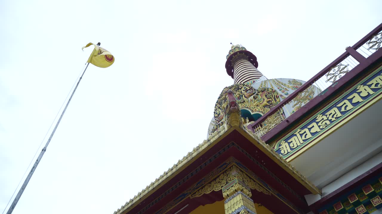 Different parts of a Buddhist temple or monetary. A Salugara Monastery which is located in New Jalpaiguri
