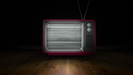 Ampliar-La-Animación-De-Un-Televisor-Antiguo-Encendido-Y-Sin-Señal-En-Una-Habitación-Oscura