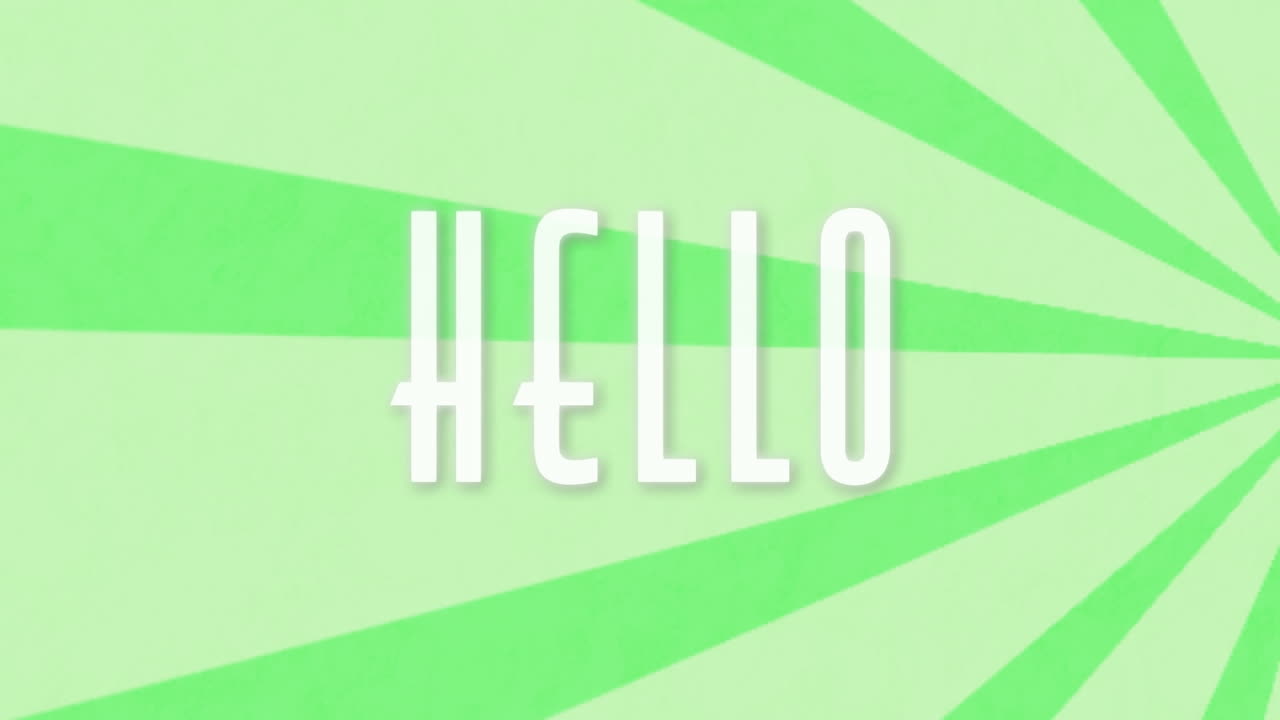 초록색 배경에 회전하는 방사선에 대한 안하세요 텍스트 배너의 애니메이션