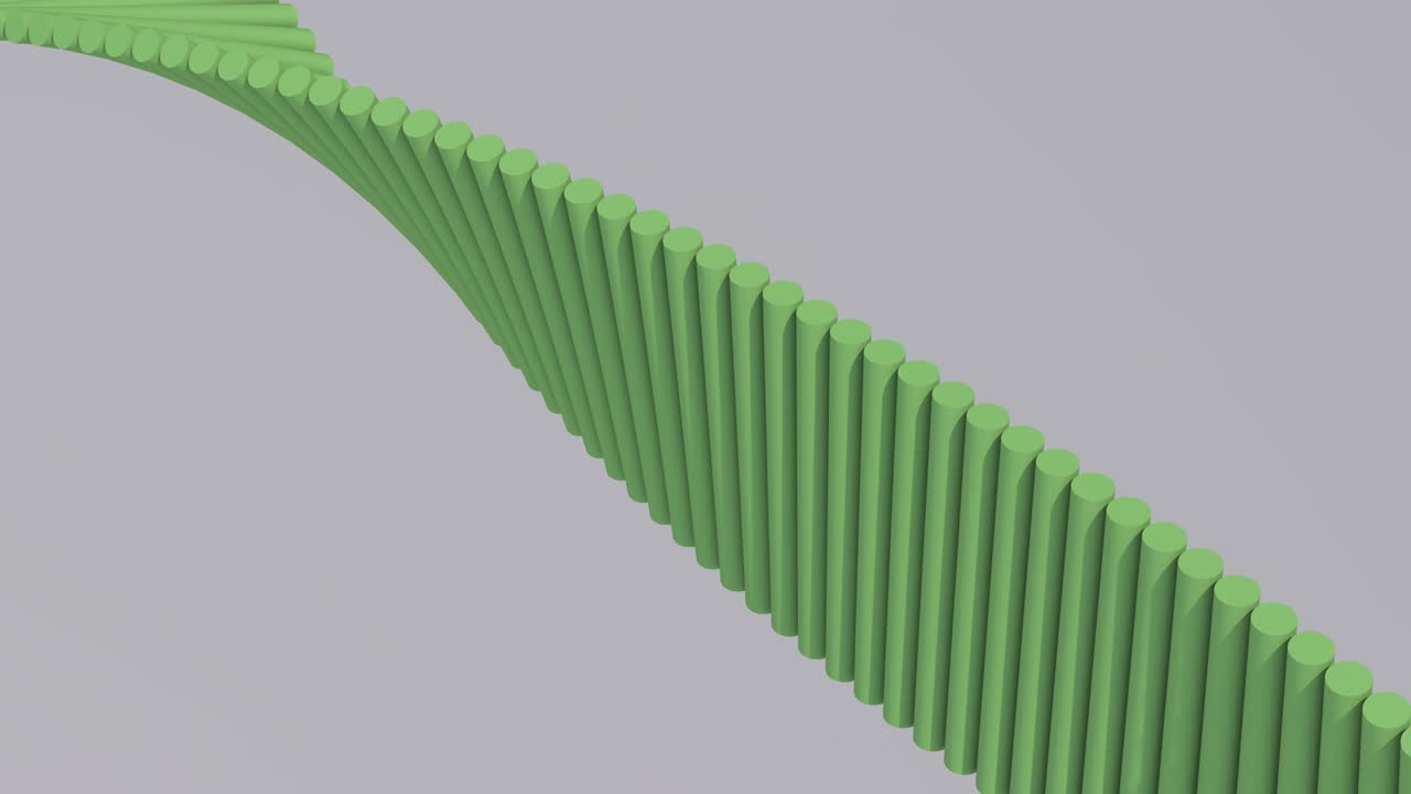 grupo de cilindros coloridos girando. fondo gris. animación abstracta, renderizado en 3d.