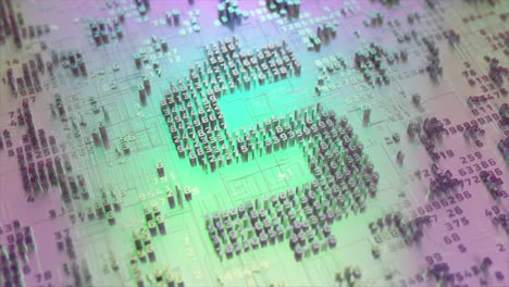 abstract circuit board with numbers