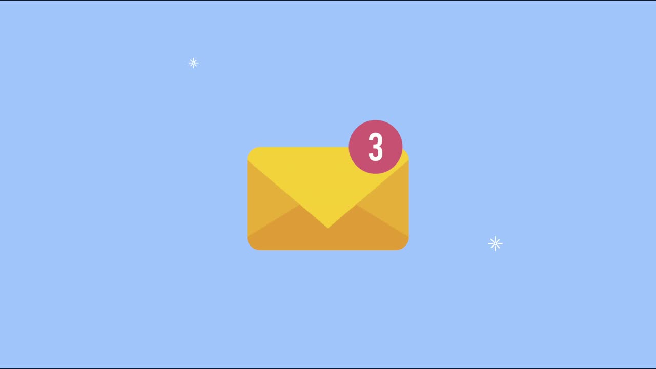 email with counter social media animation