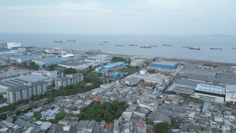 Ships-In-Formation-Off-North-Jakarta-Coast-Near-Pluit-Industrial-Area-Indonesia