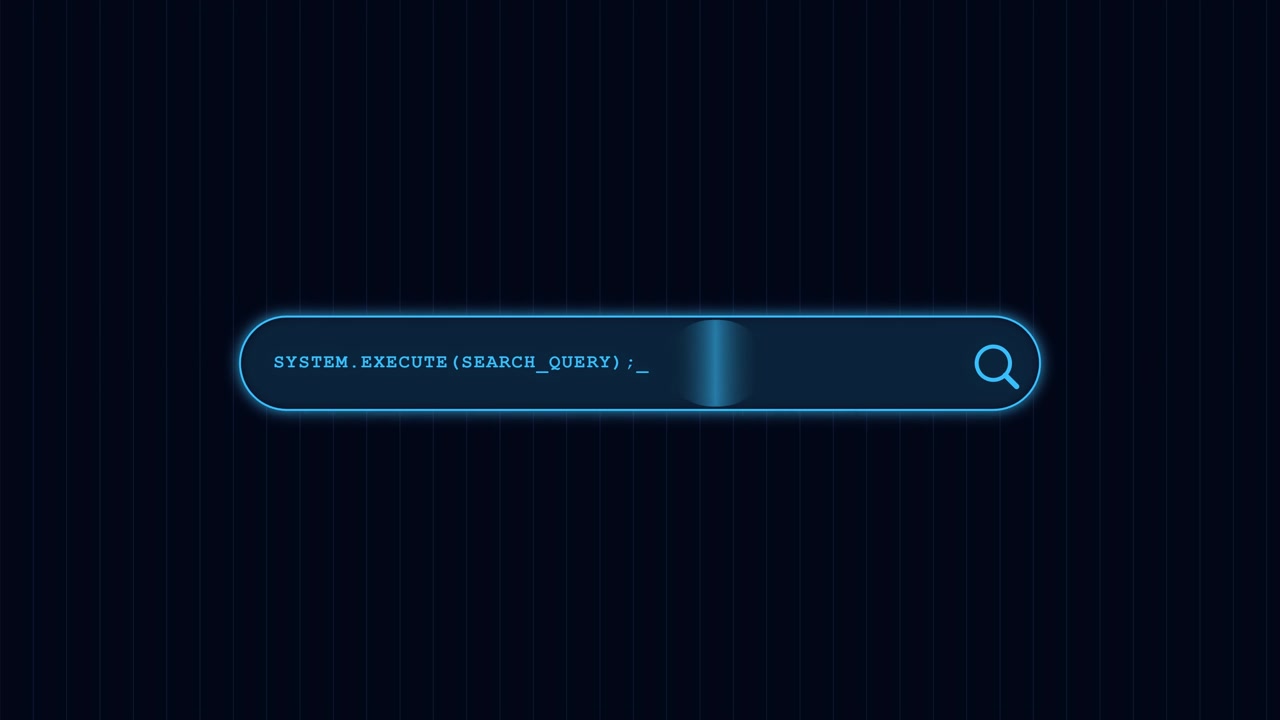 Digital Search Bar Interface with Code Typing Animation