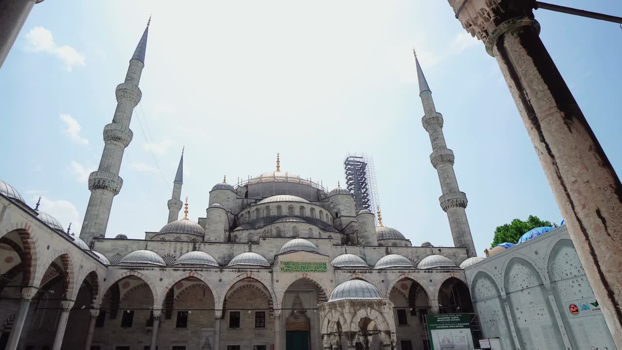 Blue Mosque Istanbul with minarets in sunny day