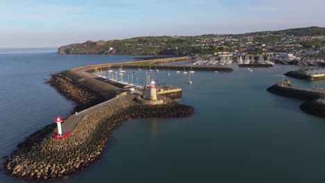 howth pier - 4k cinematic drone footage during sunset - co.dublin - ireland 05.13