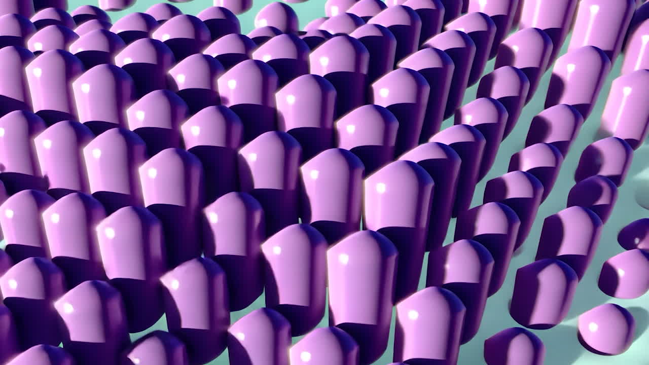 Abstract 3D Render of Purple Geometric Shapes