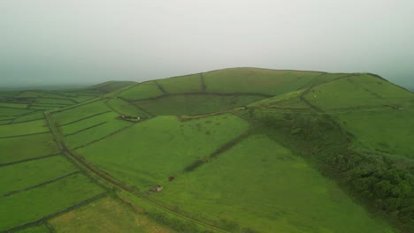 aerial view from drone of terceira island - pico dona joana