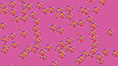emoji happiness emoticon cartoon animation moving down. falling emoticon smiling and sweet smile falling emoji on pink screen.emoticon pink screen face smile emoji animation 4k,chroma key