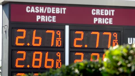 prices at the gas station in california in 4k