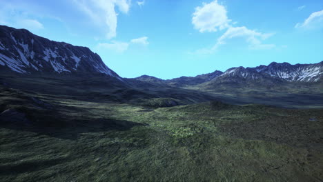 scenic mountain range with grassy fields