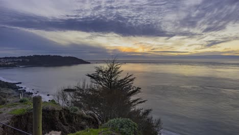 time lapse: beautiful sunset by the bay area