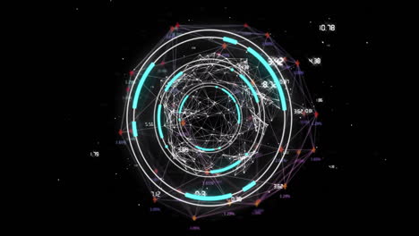 animación del procesamiento de datos y escaneo de alcance sobre formas