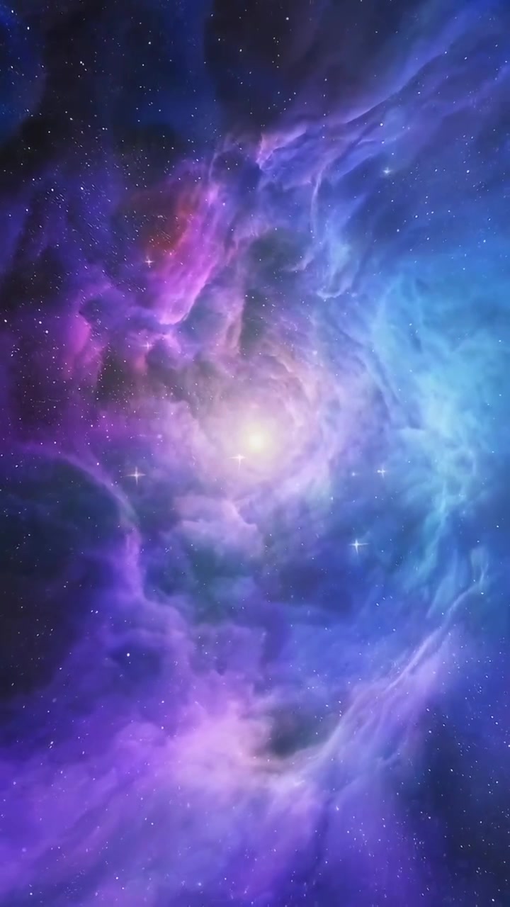 Vibrant Purple and Blue Nebula in Deep Space